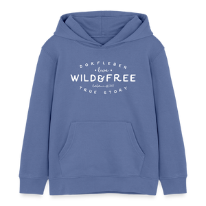 Wild and free - Dorfleben Liebe / Kinder Organic Hoodie - Blau