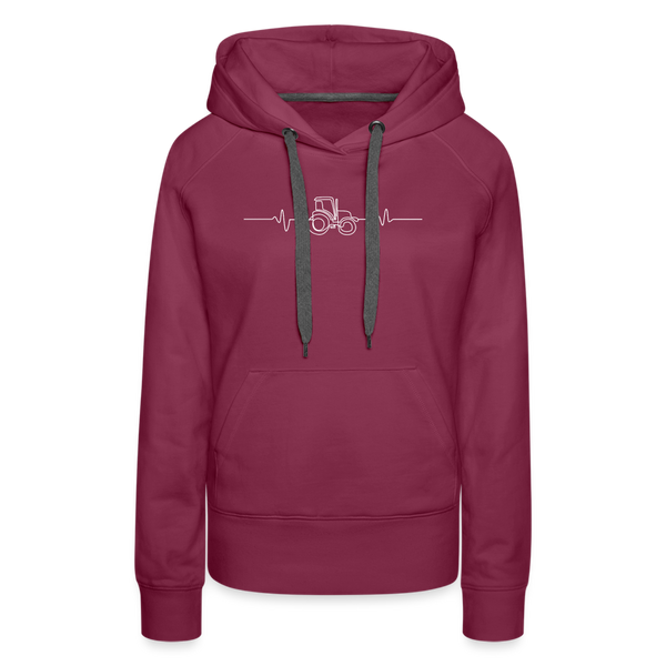 Herzschlag Traktor / Traktorliebe / Damen Premium Hoodie - Bordeaux