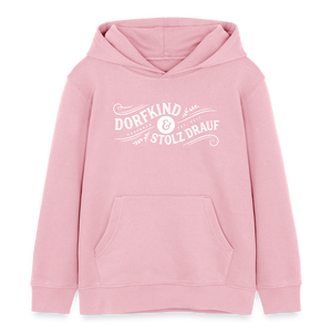 Dorfkind und stolz drauf / Kinder Organic Hoodie - Hellrosa
