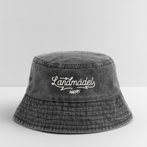 Lanmädel / Vintage Bucket Hat - Vintage Schwarz
