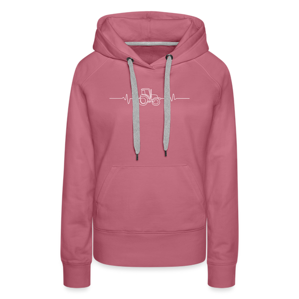 Herzschlag Traktor / Traktorliebe / Damen Premium Hoodie - Malve