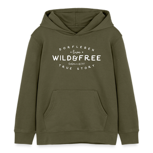 Wild and free - Dorfleben Liebe / Kinder Organic Hoodie - Khaki