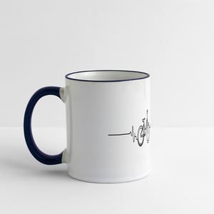 Herzschlag Rad / Tasse - Weiß/Kobaltblau