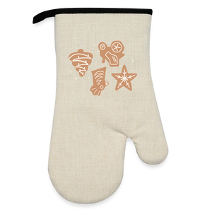 Ofenhandschuh mit Gummibeschichtung - Leinen/Schwarz 