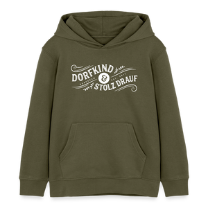 Dorfkind und stolz drauf / Kinder Organic Hoodie - Khaki