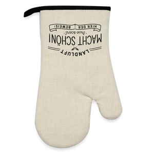 Ofenhandschuh mit Gummibeschichtung - Leinen/Schwarz 