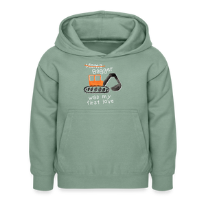 Bagger Liebe / Kinder Premium Hoodie - Graugrün