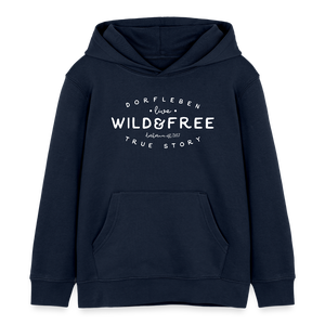 Wild and free - Dorfleben Liebe / Kinder Organic Hoodie - Navy