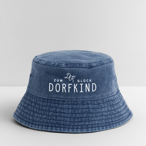 Zum Glück Dorfkind / Vintage Bucket Hat - Vintage Denim