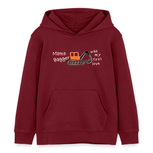 Baggerliebe - Bagger was my first love / Kinder Organic Hoodie - Burgunderrot