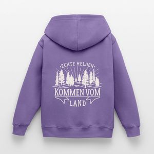 Echte Helden kommen vom Land / Kinder Premium Hoodie - Lavendel