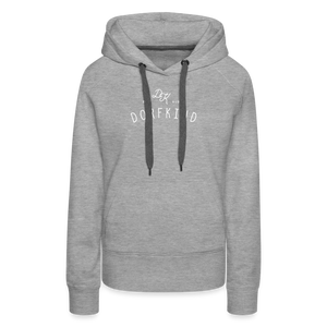 Zum Glück Dorfkind / Damen Premium Hoodie - Grau meliert