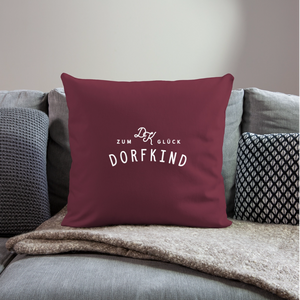 Zum Glück Dorfkind / Kissenbezug - Burgunderrot
