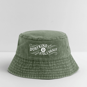 Dorfkind und stolz drauf / Vintage Bucket Hat - Olivgrün vintage