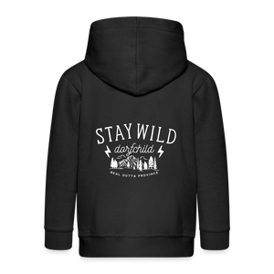 Stay wild Dorfchild / Kinder Premium Kapuzenjacke - Schwarz