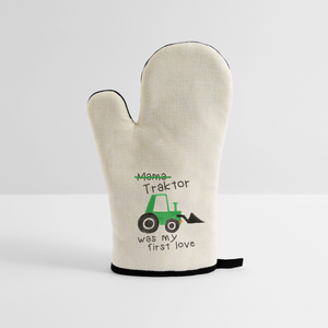 Ofenhandschuh mit Gummibeschichtung - Leinen/Schwarz 