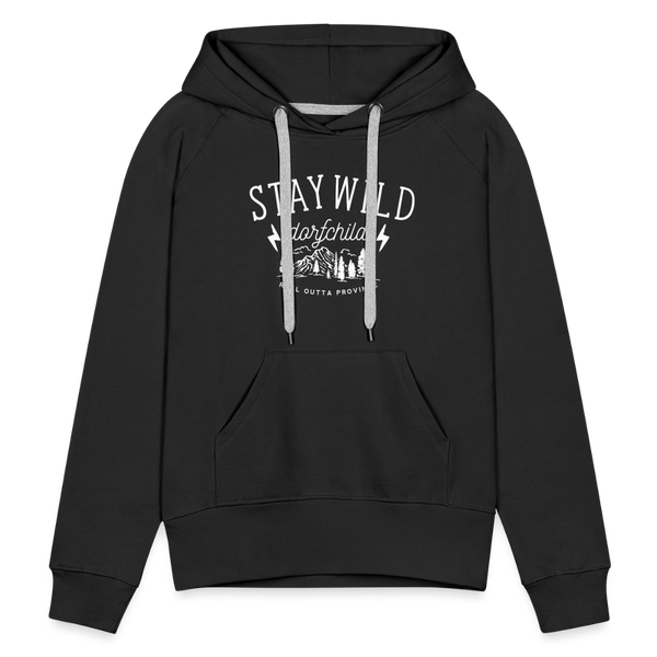 Stay Wild Dorfchild / Damen Premium Hoodie - Schwarz