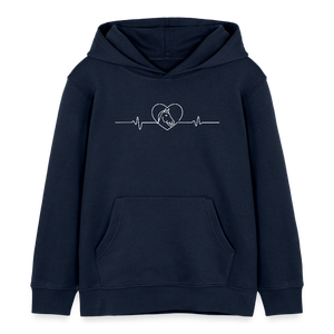 Herzschlag Pferd - Pferd Liebe / Kinder Organic Hoodie - Navy