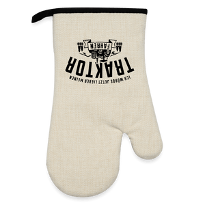 Ofenhandschuh mit Gummibeschichtung - Leinen/Schwarz 