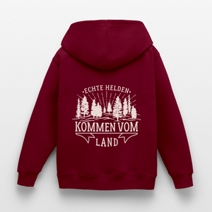 Echte Helden kommen vom Land / Kinder Premium Hoodie - Bordeaux