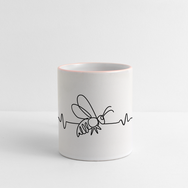 Herzschlag Biene / Tasse - Weiß/Pink