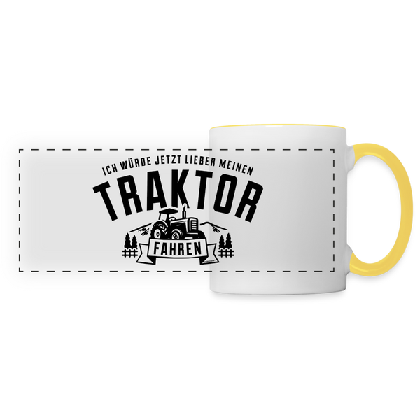 Lieber traktor fahren Tasse - Weiß/Gelb