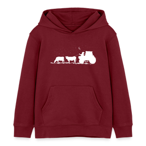 Weihnachtsmann mit Kühe / Kinder Organic Hoodie - Burgunderrot