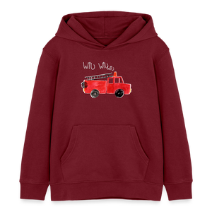 Feuerwehrauto Feuerwehr Wiu Sirene / Kinder Organic Hoodie - Burgunderrot