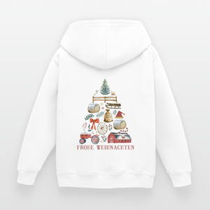 Frohe Weihnachten - Weihnachtsbaum / Kinder Premium Hoodie - Weiß