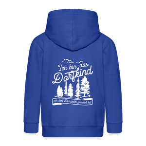 Ich bin das Dorfkind vor / Kinder Premium Kapuzenjacke - Royalblau