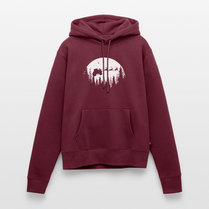 Weihnachtsmann fliegt mit Traktor über die Wälder / Damen Premium Hoodie - Burgunderrot