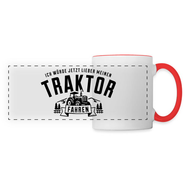 Lieber traktor fahren Tasse - Weiß/Rot