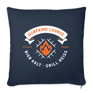 Dorfkind Lounge, Bier kalt Grill heiß / Kissenbezug - Navy