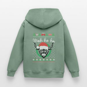 Weihnachten Kuh Moh Ho ho / Kinder Premium Hoodie - Graugrün