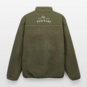Zum Glück Dorfkind / Relaxed Fit Unisex Sherpajacke von Stanley/Stella - Khaki