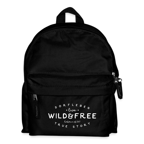 Wild and free / Kinder Rucksack - Schwarz