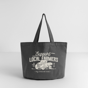 Support local Farmer /  Shopper Tasche aus recycelter Baumwolle - Vintage Schwarz