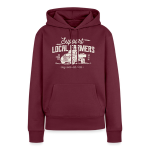 Support local Farmers / Unterstütze die Bauern / Damen Premium Hoodie - Burgunderrot