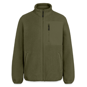 Zum Glück Dorfkind / Relaxed Fit Unisex Sherpajacke von Stanley/Stella - Khaki