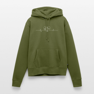 Herzschlag Kuh / Kuhliebe / Damen Premium Hoodie - Khaki