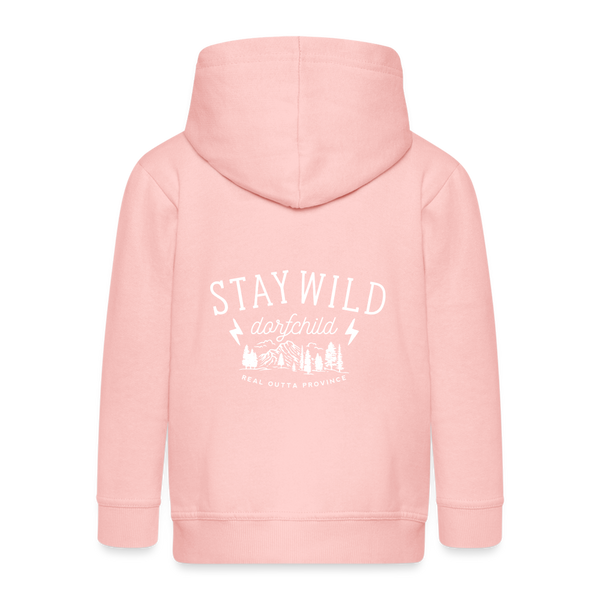 Stay wild Dorfchild / Kinder Premium Kapuzenjacke - Kristallrosa