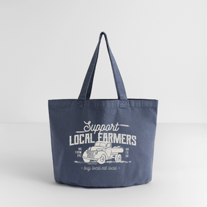 Support local Farmer /  Shopper Tasche aus recycelter Baumwolle - Vintage Denim