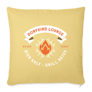 Dorfkind Lounge, Bier kalt Grill heiß / Kissenbezug - Hellgelb