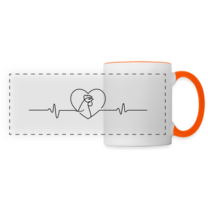 Herzschlag Huhn / Tasse - Weiß/Orange