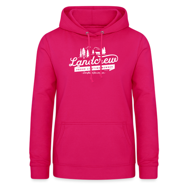 Landcrew / Dorfcrew / Damen Premium Hoodie (Monochrom Edition) - dunkles Pink