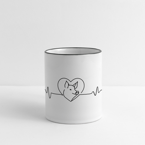 Herzschlag Schwein / Tasse - Weiß/Schwarz