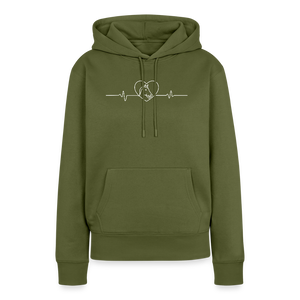 Herzschlag Pferd / Pferdeliebe / Damen Premium Hoodie - Khaki