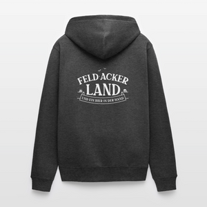 Feld Acker Land und ein Bier in meiner Hand / Männer Premium Kapuzenjacke - Anthrazit meliert