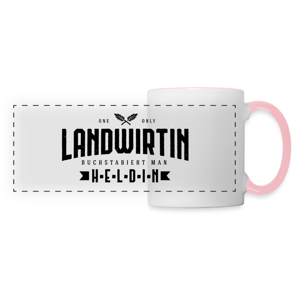 Landwirtin buchstabiert man Heldin / Tasse - Weiß/Pink