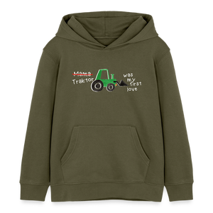 Traktorliebe - Traktor was my first love / Kinder Organic Hoodie - Khaki